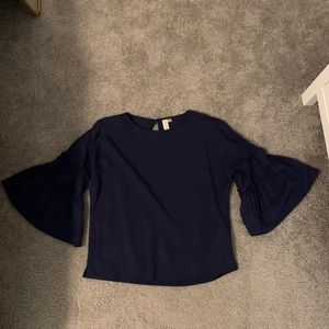 Ruffled Bell Sleeve Boutique Top! Never Worn!